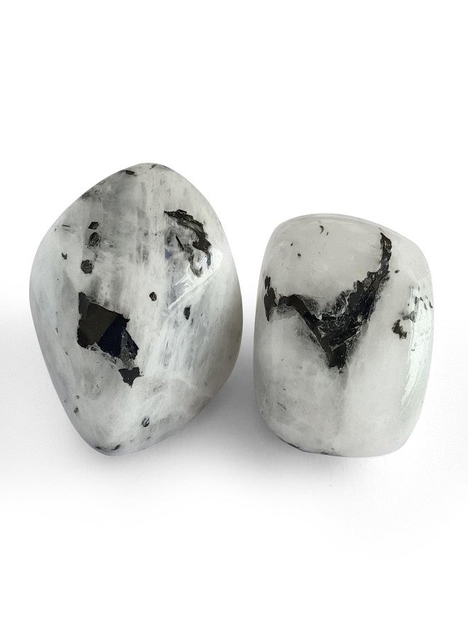 SOLAVA Original Rainbow Moonstone Crystal Tumble - Natural Energised Moon Stone Tumble for Peace, Relationship, Emotional healing, Chakra Healing and Positivity - 2 Piece - Image 1